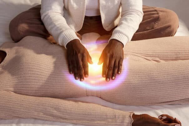 Femme a angle eleve pendant le processus de guerison